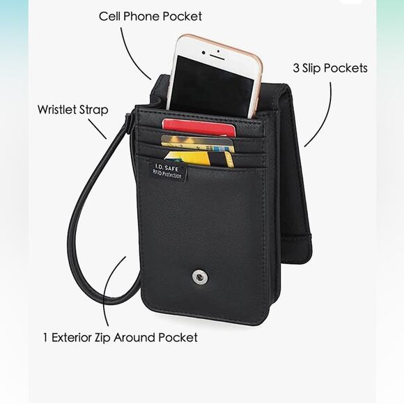 NWT Nautica Catalina Vegan Leather RFID Women Crossbody Cell Phone Holder Wallet - Picture 2 of 15